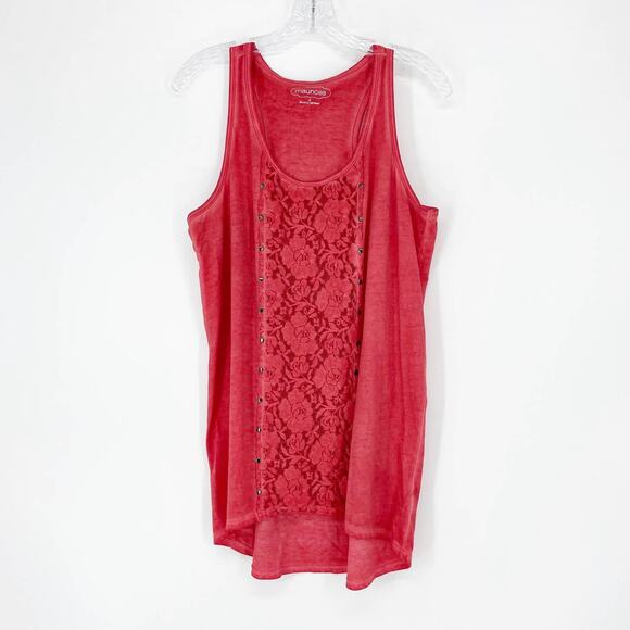 Maurices Red Floral Lace Tank Top Size 0X - Picture 1 of 6